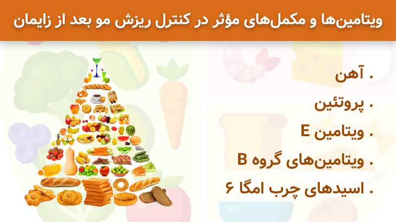 ویتامین‌ها و مکمل‌های مؤثر در کنترل ریزش مو بعد از زایمان